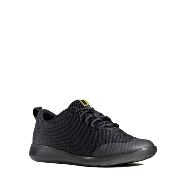 Clarks Girls Scape Geo Youth School Shoes Black | CA-813926
